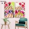 HAOCHU скандинавские принты и постеры женские красочные личности дизайн ногтей волосы современный салон красоты магазин Настенный декор холст картины
