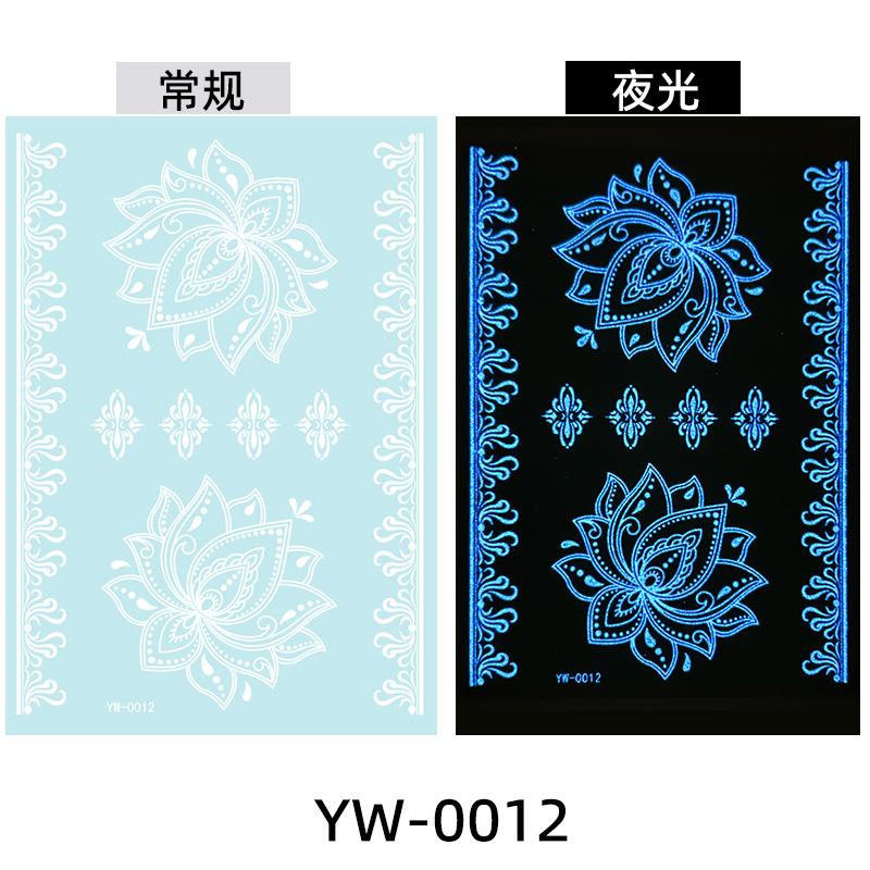 Светящиеся в темноте индийские кружевные тату-наклейки - Хна стиль боди-арт для рук и тела