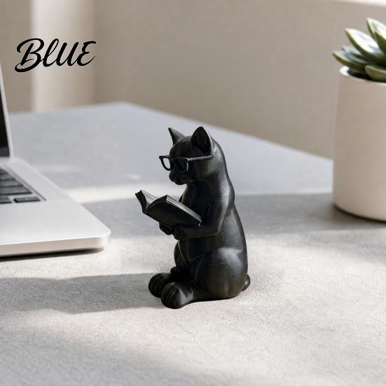 Украшение 'Кот читает книгу' 3D-печатная фигурка Декоративная с утяжеленным противоскользящим основанием