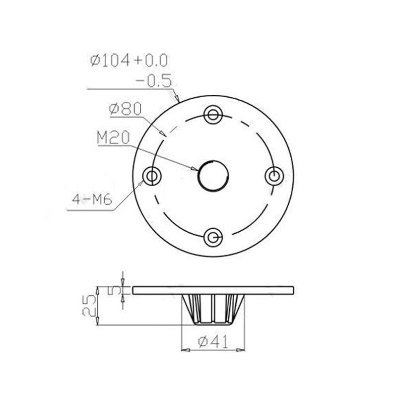 1PC DJ Speaker Mounting Flange 104mm M20 Thread Top Hat Aluminium For Subwoofer Home Theater Professional Audio Mixer