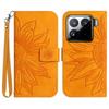 For Xiaomi 15 Pro Case Sunflower Imprint Leather Wallet Phone Cover with Wrist Strap