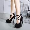 Fashion High Quality Waterproof Platform Women's Shoes Ankle Strap Super High Heels Sexy and Fashionable Thick Soled Shoes for Women