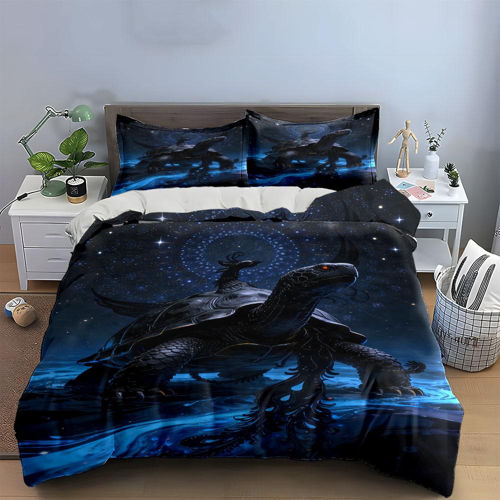 Mystical turtle with stars. Bedding sets Duvet cover sets Duvet covers Pillowcases(1* Duvet Cover 2* Pillowcases without duvet insert)