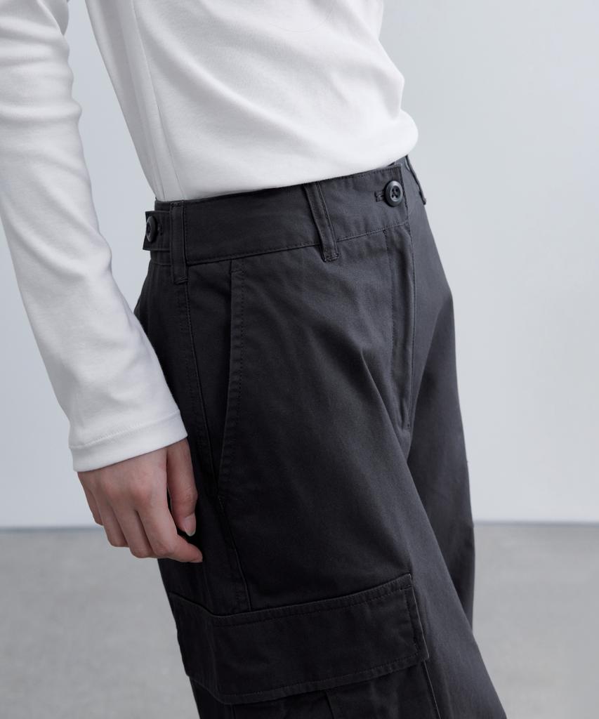 MUSINSA STANDARD WOMAN Women'S Wide Cargo Pants [Dark Gray]