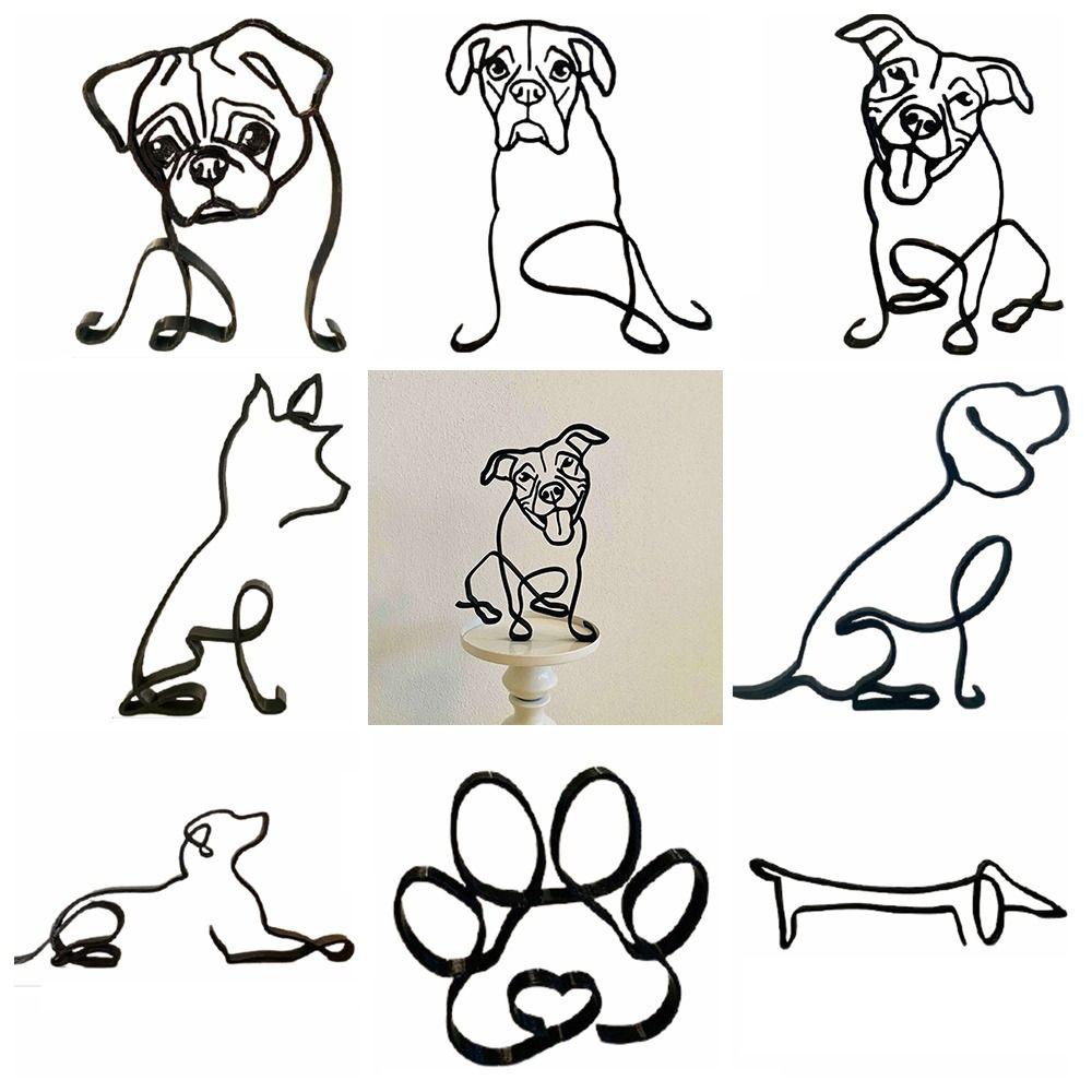 Dog Dog Miniatures Iron Art Dog Art Sculpture Simple   Office