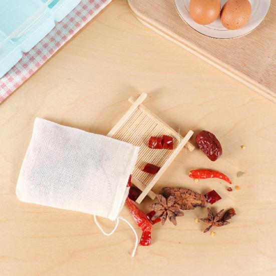 10/20 шт. многоразовых мешочков для специй с завязкой, мешочки из натуральной хлопковой ткани для фильтрования чая, трав, супа, многоразовые чайные пакетики, прочные мешочки из марли