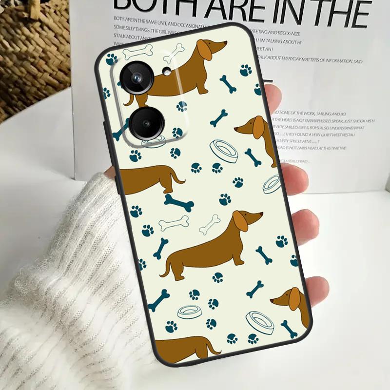 Sausage Dog Dachshund Quotes For Realme C75 C55 C71 C53 C67 C61 C33 C63 C51 C65 15 GT7 Pro 10 11 12 13 14 Pro Plus Case