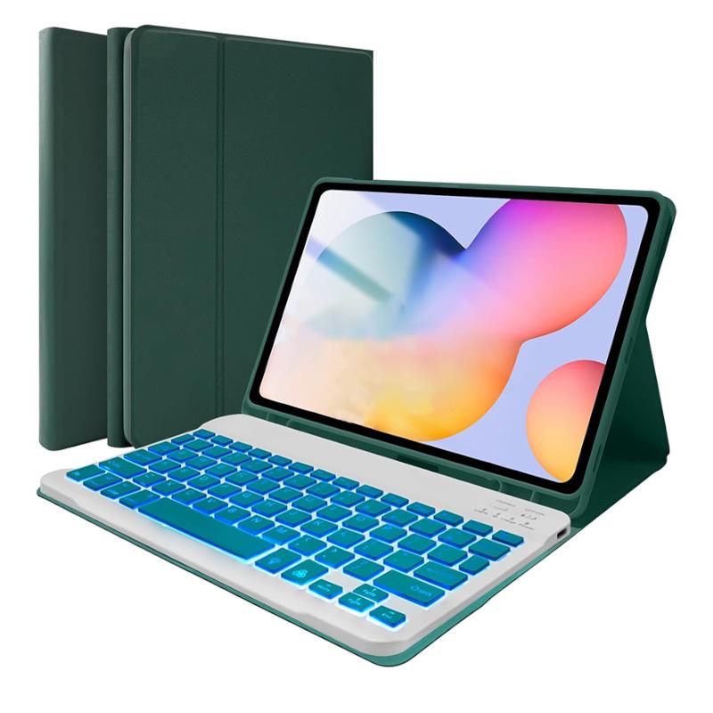 Защитный чехол для iPad 11-го поколения со съемной светящейся Bluetooth-клавиатурой A16, магнитным слотом для стилуса 10,9", кожаной обложкой