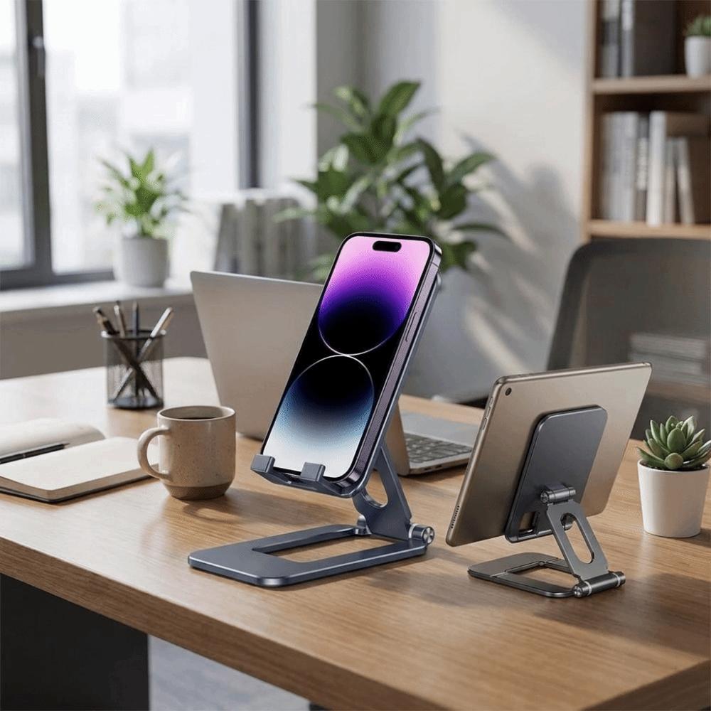 Aluminum Zinc Zinc Alloy Metal Table Holder Adjustable Mobile Phone Holder Folding Phone Stand Desktop Mount