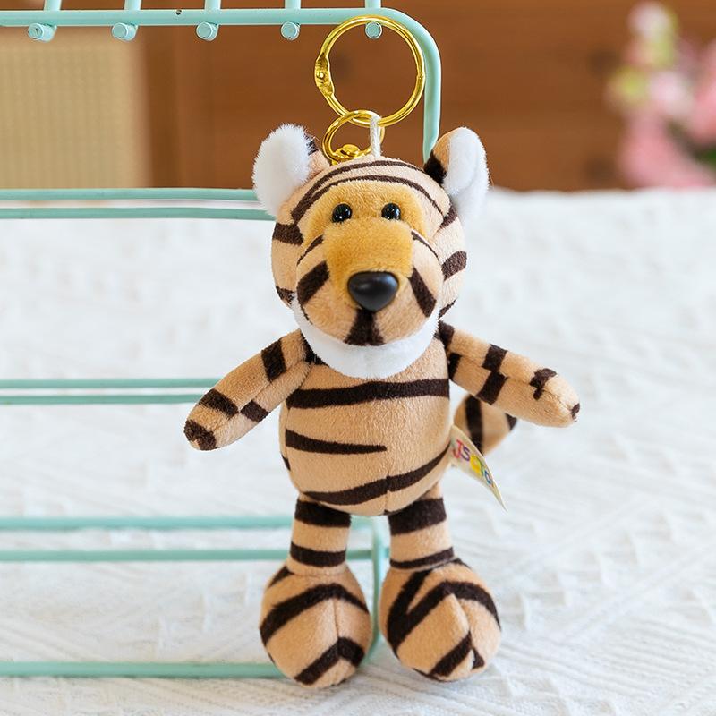 Мультяшный брелок с животным из джунглей, подвеска в виде лесного льва и тигра, плюшевая игрушка для сумки, бутиковая подвеска-украшение