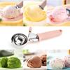 Stainless Steel Ice Cream Scooper Multifunctional Pressable Fruit Spoon Dual-Purpose Ice Cream Ball Spoon Kitchen Supplies