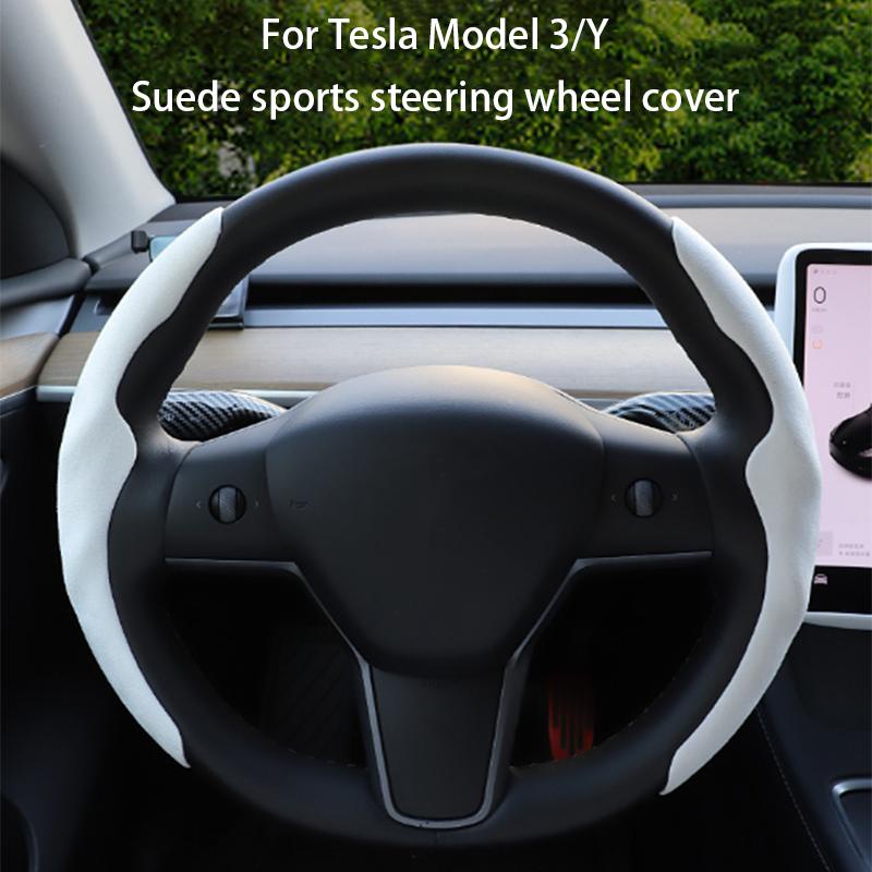 Для Tesla Model Y Juniper 2025+ Чехол на руль Всесезонный Универсальный Спортивный Чехол на руль из оленьей замши