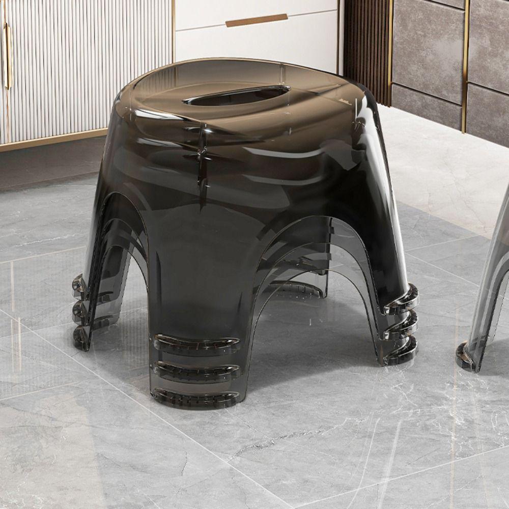 Transparent Small Low Stool Non-slip Shoe Changing Stool Modern Furniture Kid Stool Bedside