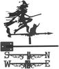 DRESSOOS Stainless Steel Weather Vane Witch Metal Roof Ornament Garden Halloween Decor Weather Resistant Wind Direction Indicator Random Style