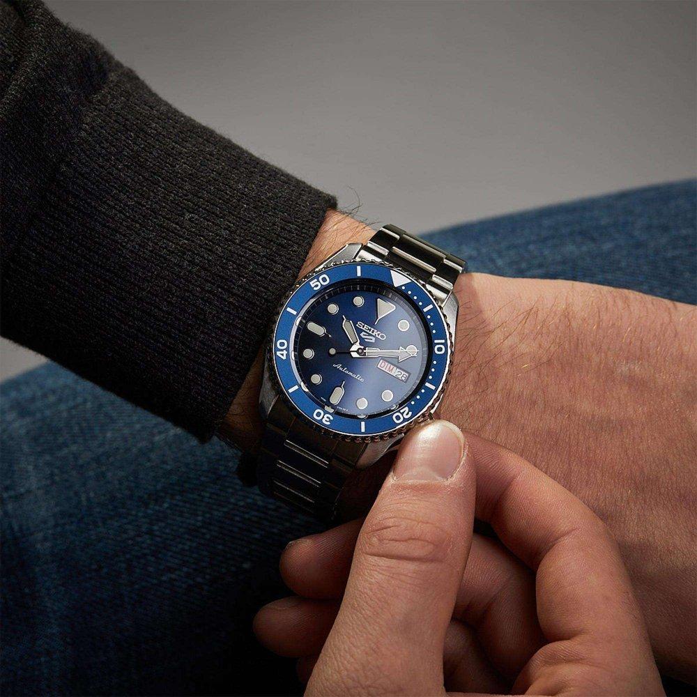 Seiko Мужские автоматические часы 5 Sports SRPD51K1 с синим циферблатом
