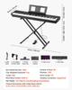VEVOR Weighted Digital Piano, 88 Keys Fully Weighted, Electric Piano Dual Keyboard & Speakers with X Stand, Sustain Pedal, Recording Function
