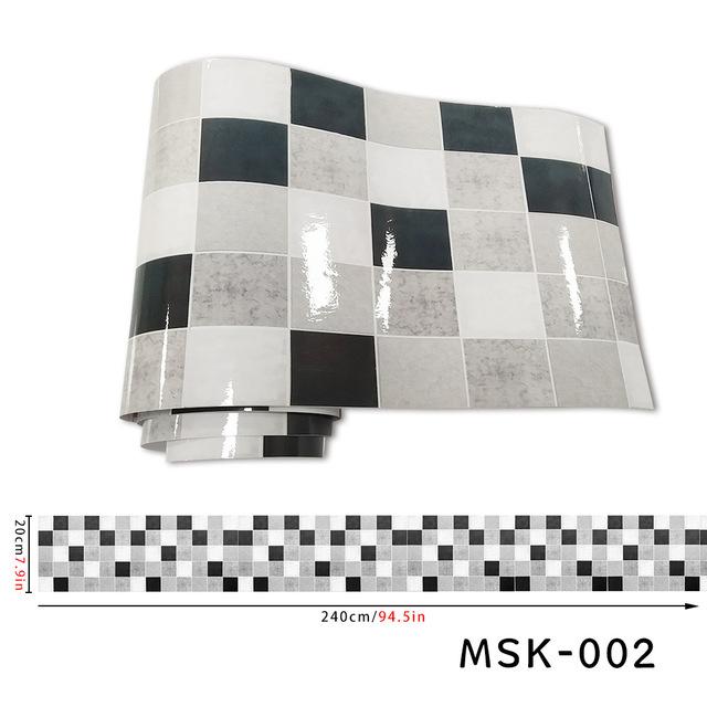 Красочные мозаичные наклейки на настенную плитку и самоклеящиеся съемные наклейки на плитку для ванной комнаты и кухни, водонепроницаемая мозаичная декоративная наклейка в рулоне 20*240 см