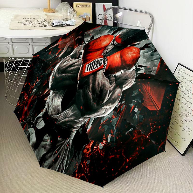 Fighter game Automatic Folding Umbrella - 8-Rib Travel Umbrella with Auto Open/Close & Portable Gifts for holidays or birthdays