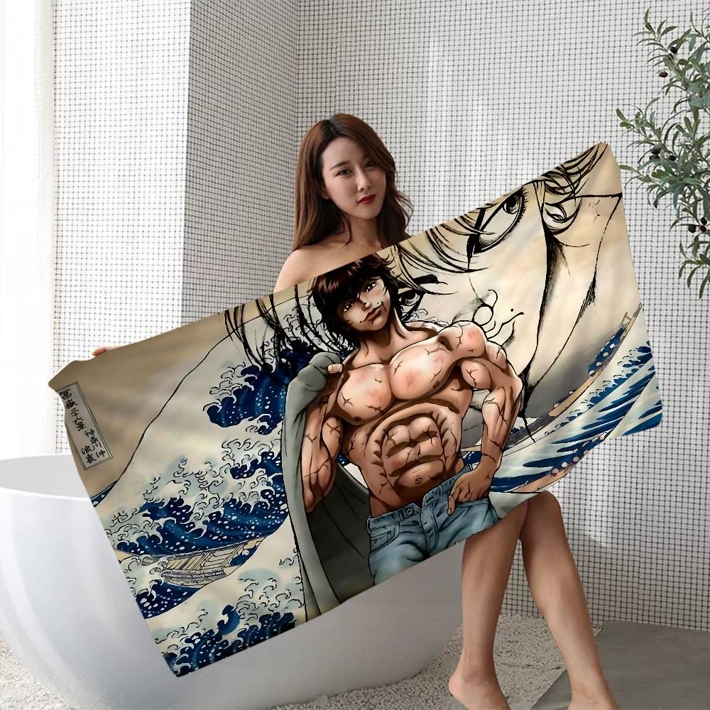 Japanese Anime B-Baki Big Microfiber Beach Towels Quick Dry Towel Sand Beach Towels Pool Towel for Travel Swim Pool Yoga