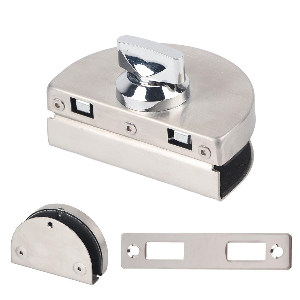 10?12 мм безрамный одинарный стеклянный дверной замок из нержавеющей стали без сверления раздвижной для ванной комнаты офиса