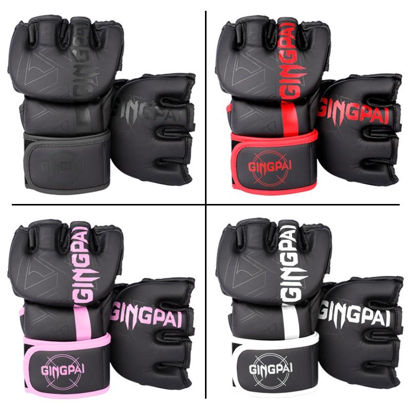 Half-Finger Boxing Gloves MMA Training Punching Bag Sparring Breathable PU Adult Unisex