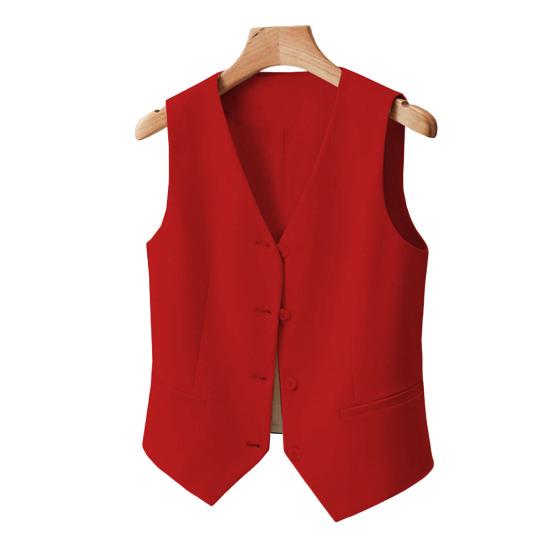 Женский деловой жилет с V-образным вырезом, однобортный, без рукавов, облегающий кардиган, короткий однотонный жилет для деловых поездок на работу и встреч