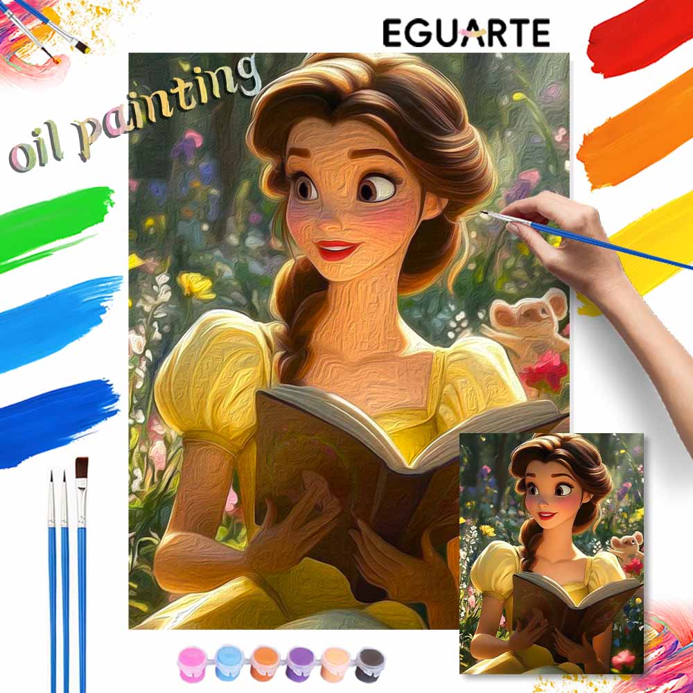 Disney Belle Раскраска по номерам масляными красками набор для рисования ручная работа DIY декор для дома подарки настенное искусство поделка для взрослых расслабление творческое хобби искусство