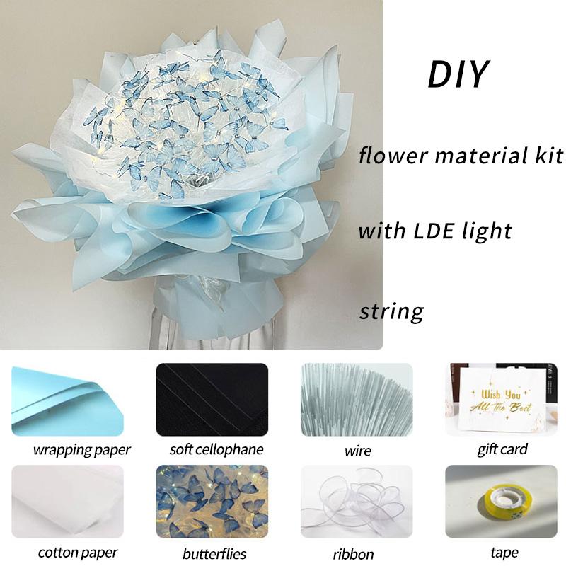 Букет из светящихся бабочек, набор материалов для самостоятельного изготовления, набор для украшения свадьбы на день рождения, набор для самостоятельного изготовления букета невесты, набор для самостоятельного изготовления свадебного декора