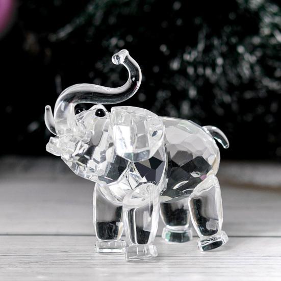 Искусственный кристалл слона орнамент прозрачная фигурка слона удачи подарок настольная мини скульптура слона для офиса спальни гостиной