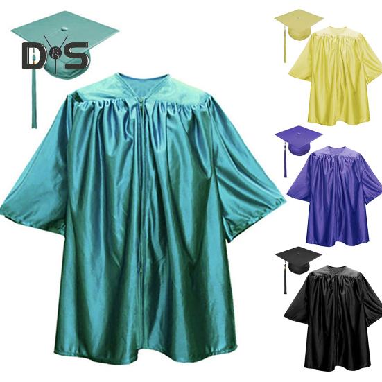 1 комплект, унисекс, детский выпускной халат, шляпа, комплект с застежкой-молнией спереди, свободная кисточка, годовая бирка, платье для выпускного в детском саду, кепка, комплект с кисточками