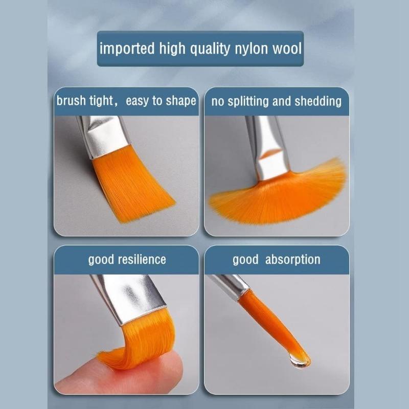 Набор кистей для рисования, 10 шт., кисти с круглым заостренным кончиком, нейлоновые кисти для акриловых красок для волос, для акриловой масляной акварели, кисть для рисования детализации