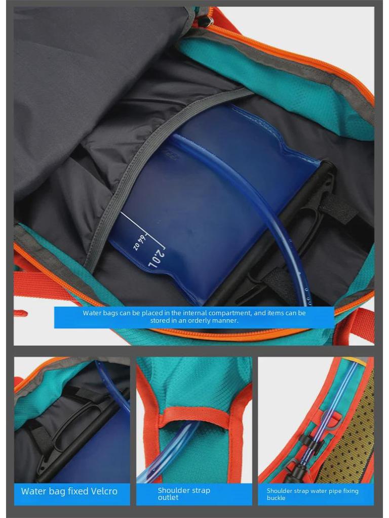 2024 Водонепроницаемый вместительный рюкзак для велоспорта - износостойкий полиэстер для занятий спортом на открытом воздухе