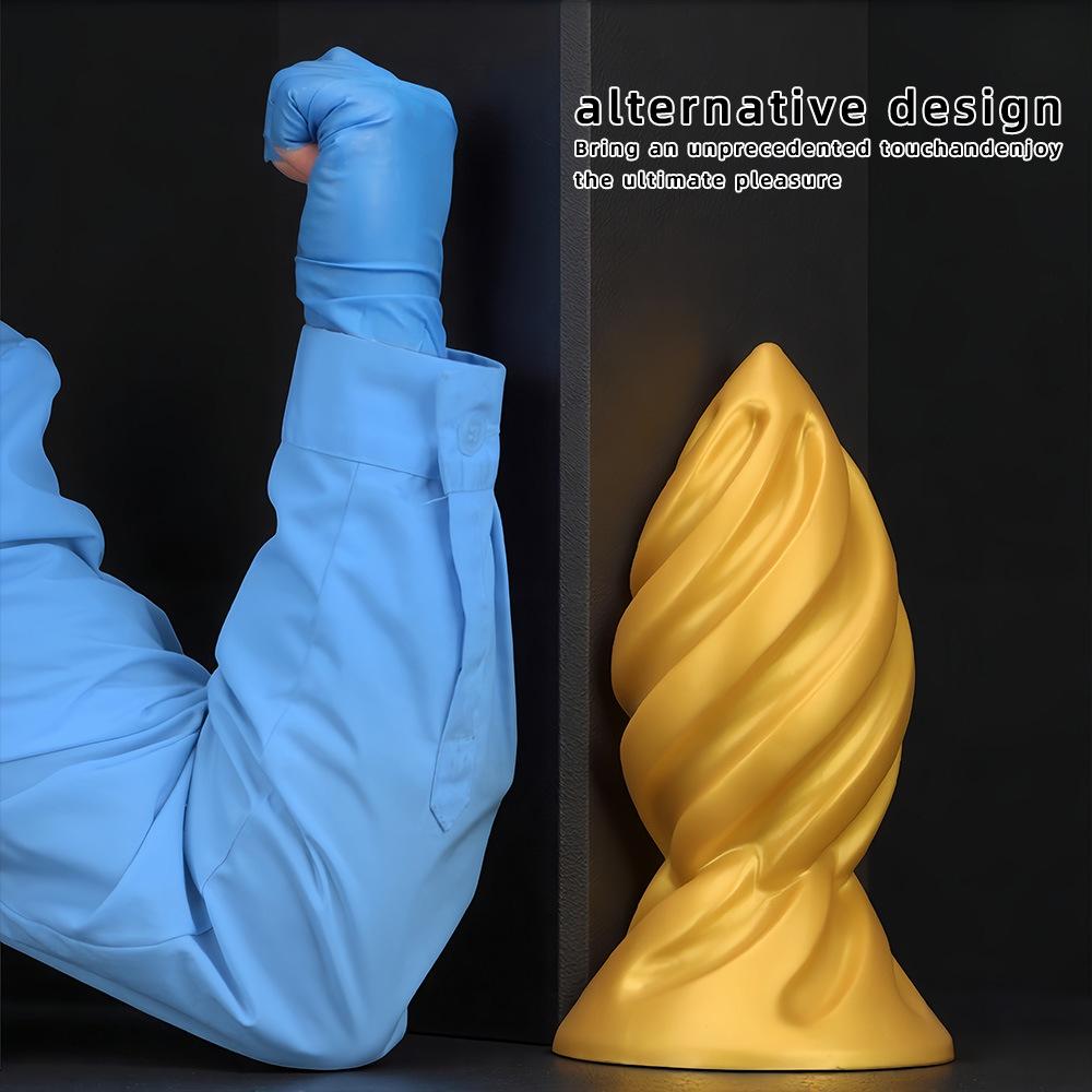 Гигантский Золотой Мягкий Силиконовый Реалистичный Дилдо Анальная Пробка Игрушка для Взрослых Анальный Фистинг Большой Член Пенис