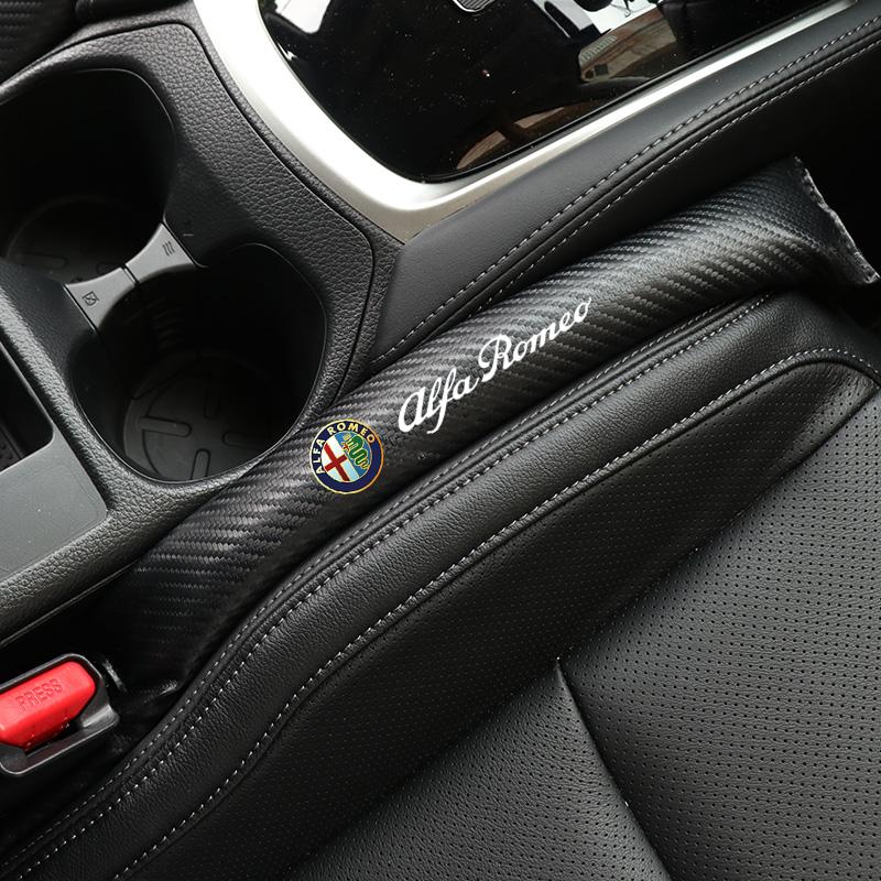 2Pcs Car Seat Gap Plug Leather Filler Leakproof Pads For Alfa Romeo Giulietta GT 159 147 156 Mito Brera Giulia F1 Stelvio Volant