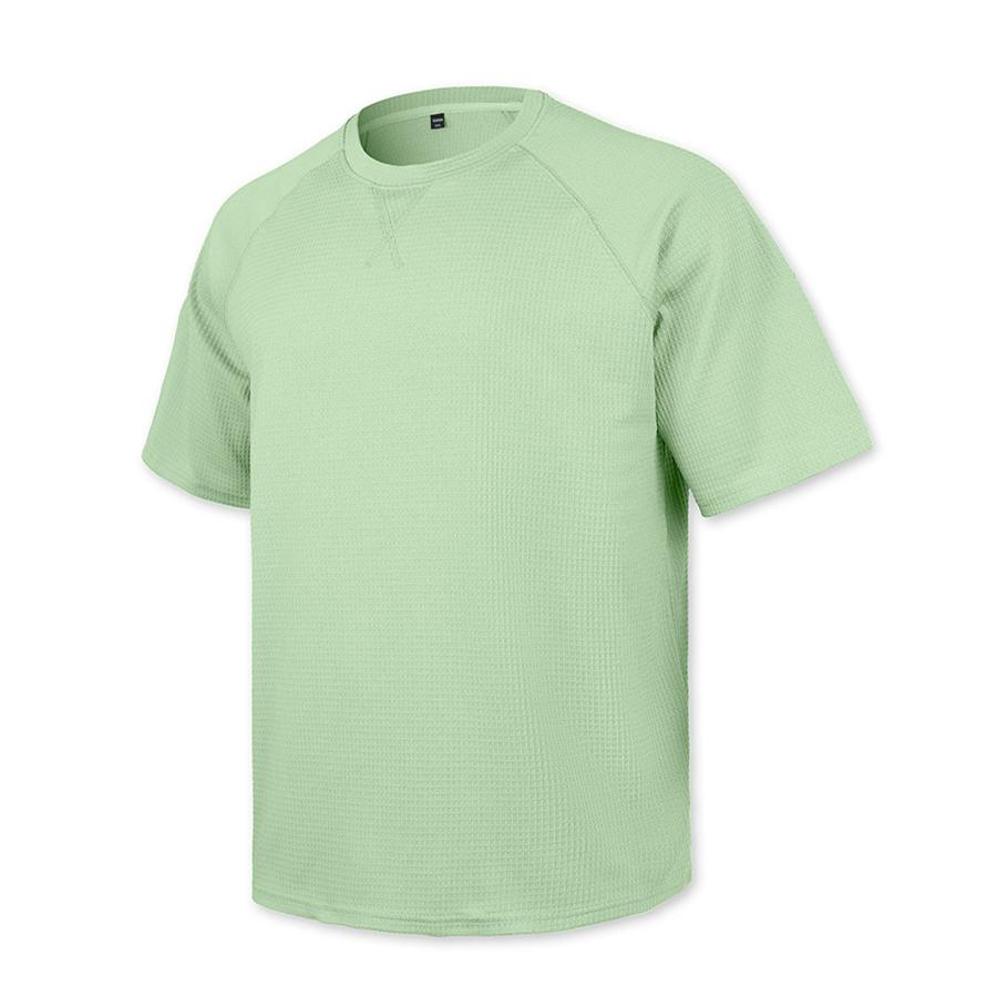 Men Casual T Shirt Waffle Knit Loose Fit T Shirts for Man Solid Color Short Sleeve Tee Oversized Fit Textured Fabric Crew Neck