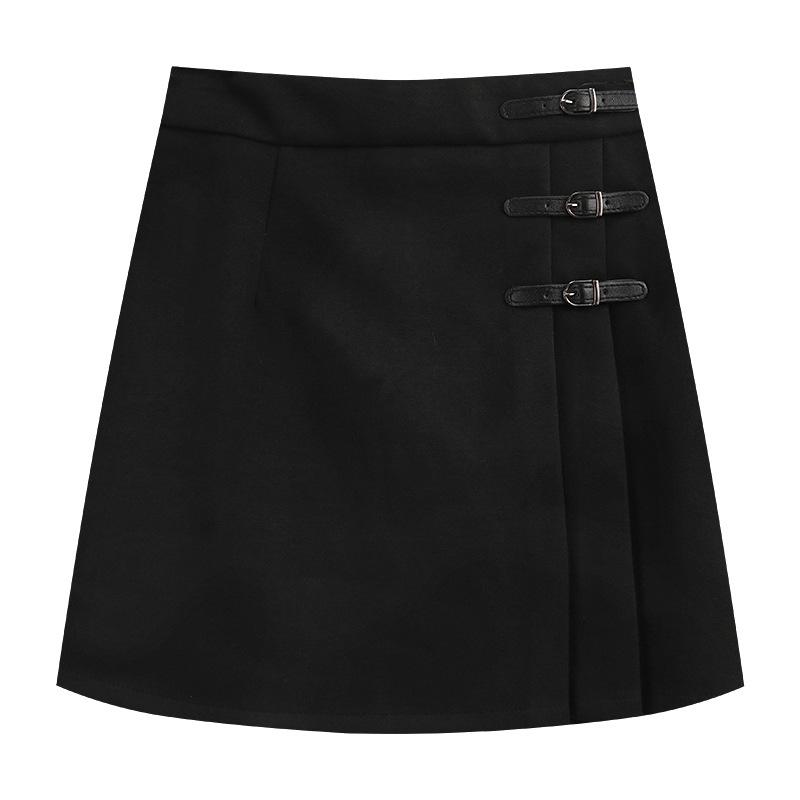 Стильная ретро-мини-юбка в клетку из шерсти для женщин plus size - Корейский модный дизайн