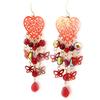 [R3299] - Red 'Scarlett' Earrings - 8x2 Cm