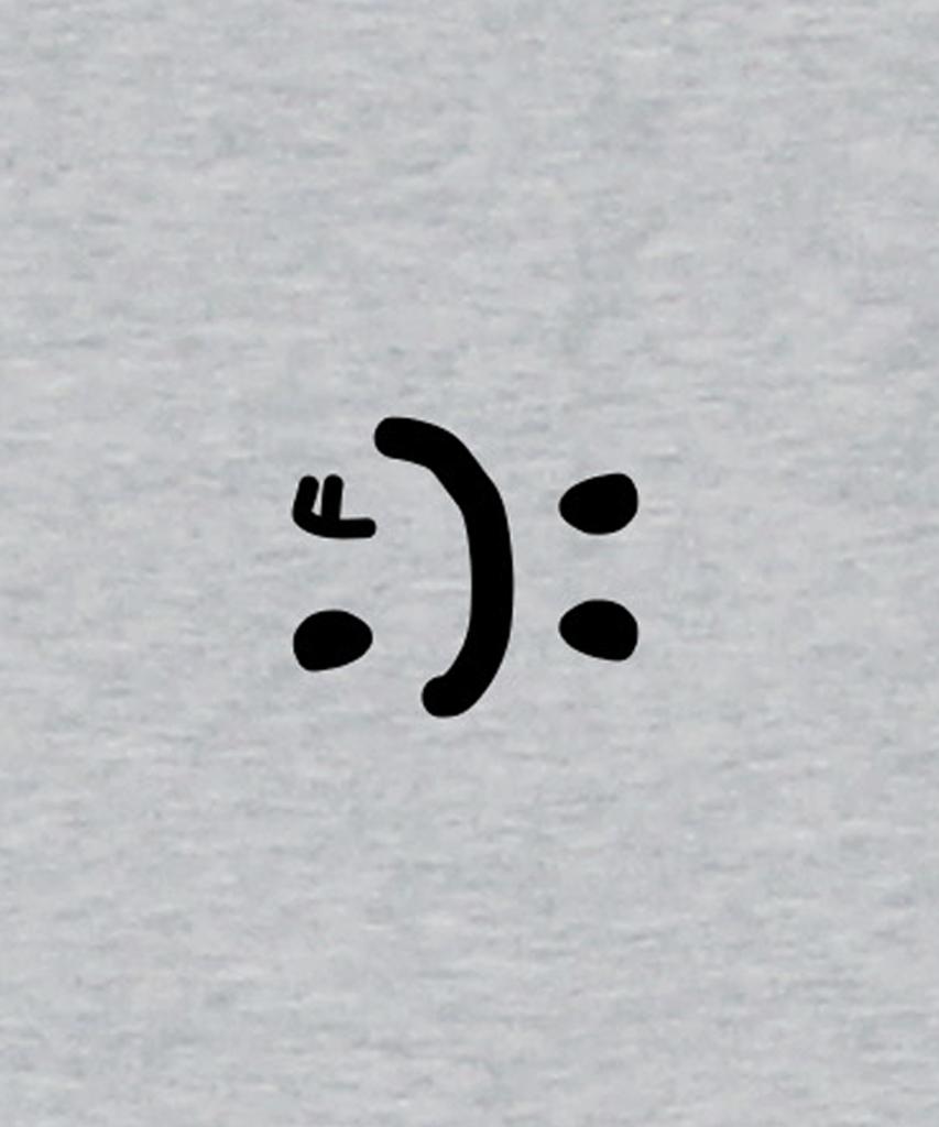 GRAVER [Unisex] Small Double Drawing Smile Sweatshirt_Gray