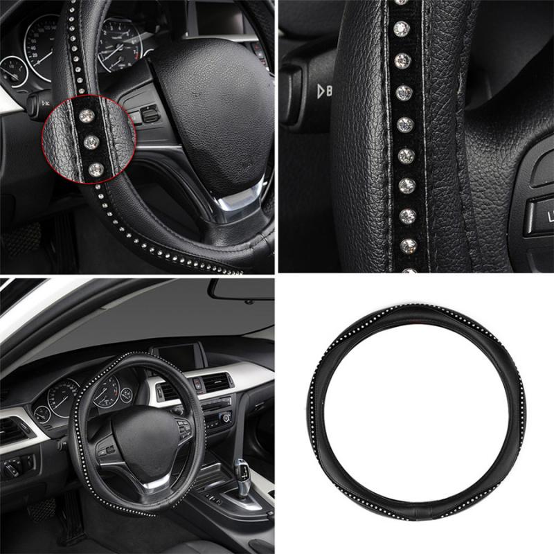 Универсальная 15-дюймовая блестящая оплетка на руль из ПУ кожи
