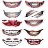 Хэллоуин макияж розыгрыш временная татуировка, новый клоун ужас страшный шов шрам поддельные наклейки листы струп большой рот