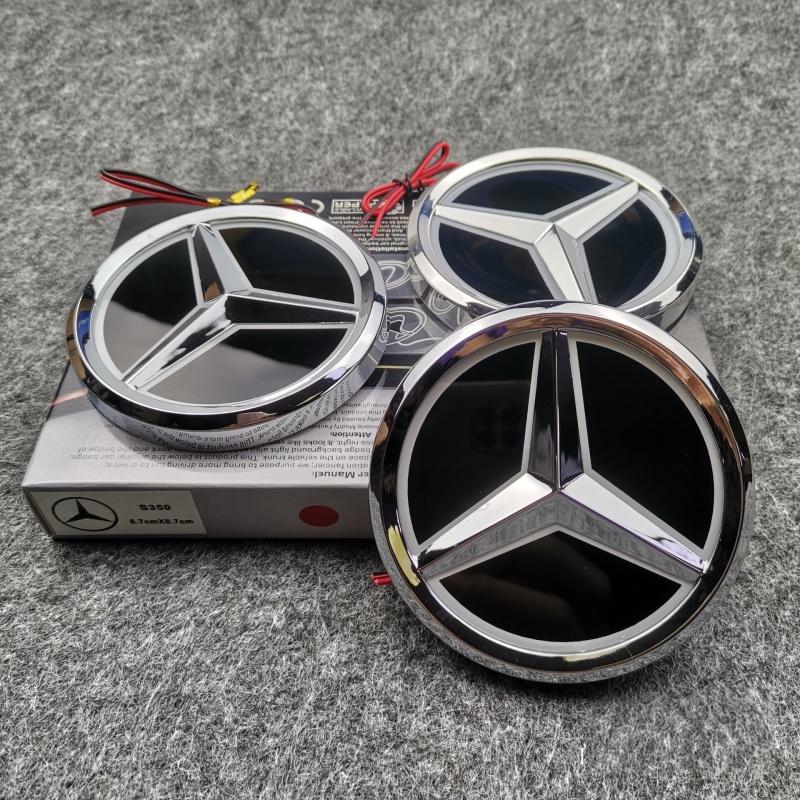 9.5cm Car Rear Trunk Emblem ABS LED Badge Light Accessories for Mercedes Benz S350 S300L S A B C E Class GLA GLK ML GL GLC GLE WW1