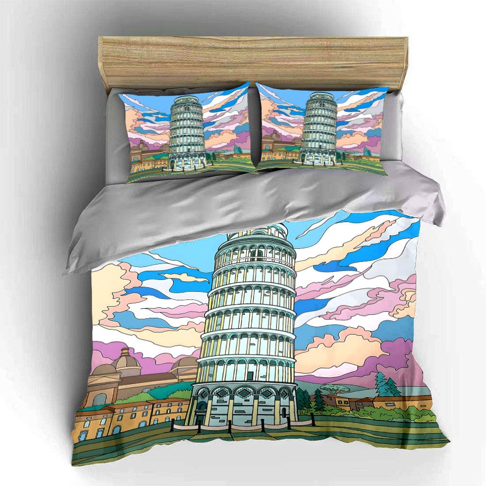 "Dreamy leaning tower vibes." Bedding sets Duvet covers Pillowcases(1* Duvet Cover 2* Pillowcases without duvet insert)