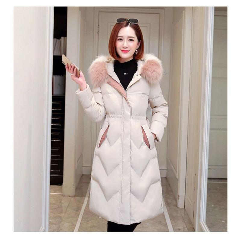 Женская длинная куртка из хлопка с подкладкой из хлопка длиной до колена, новая корейская версия, куртка с зауженной талией для похудения и утолщения, зимняя куртка из хлопка