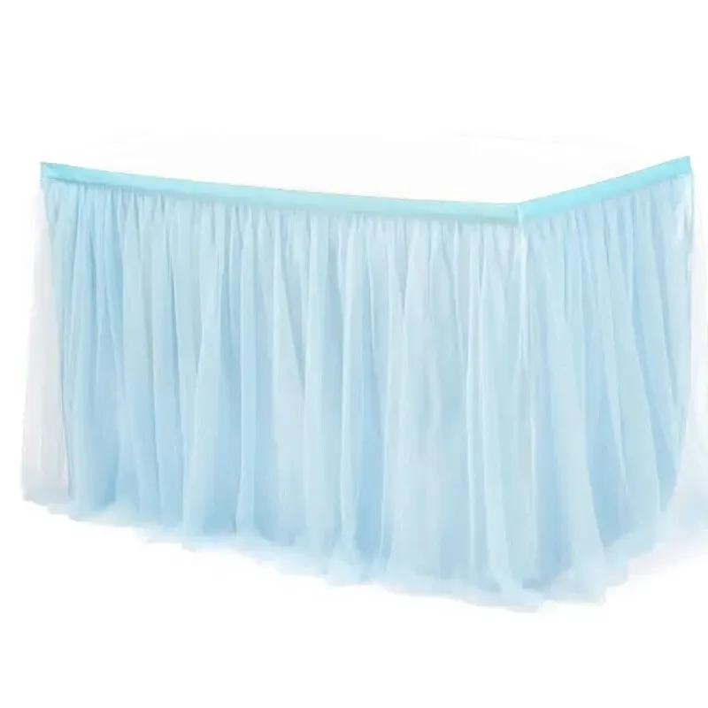 6 футов 9 футов Юбка для стола для вечеринки по случаю дня рождения Декор Отель Свадьба Банкет Скатерть Однотонная Накидка на стол Рождественские украшения