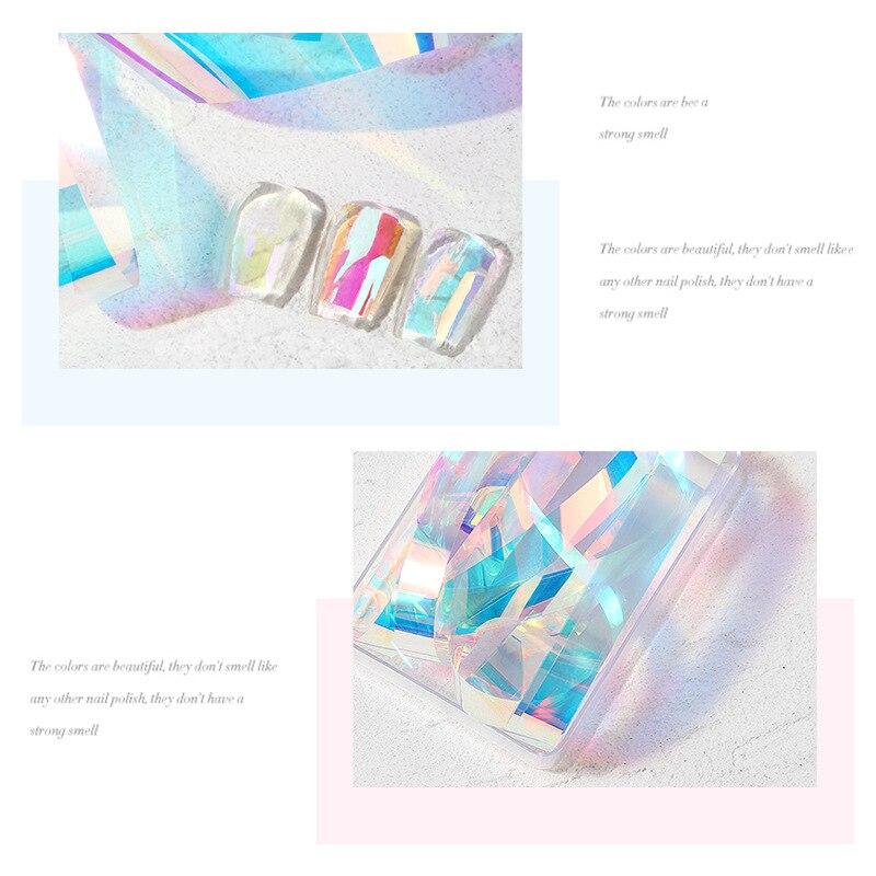 1 Box Aurora Nails Foil Film Sticker Cellophane Paper Korean Nail Glass Foils Trend Design Ice Cube Manicure Nail DIY Decoration