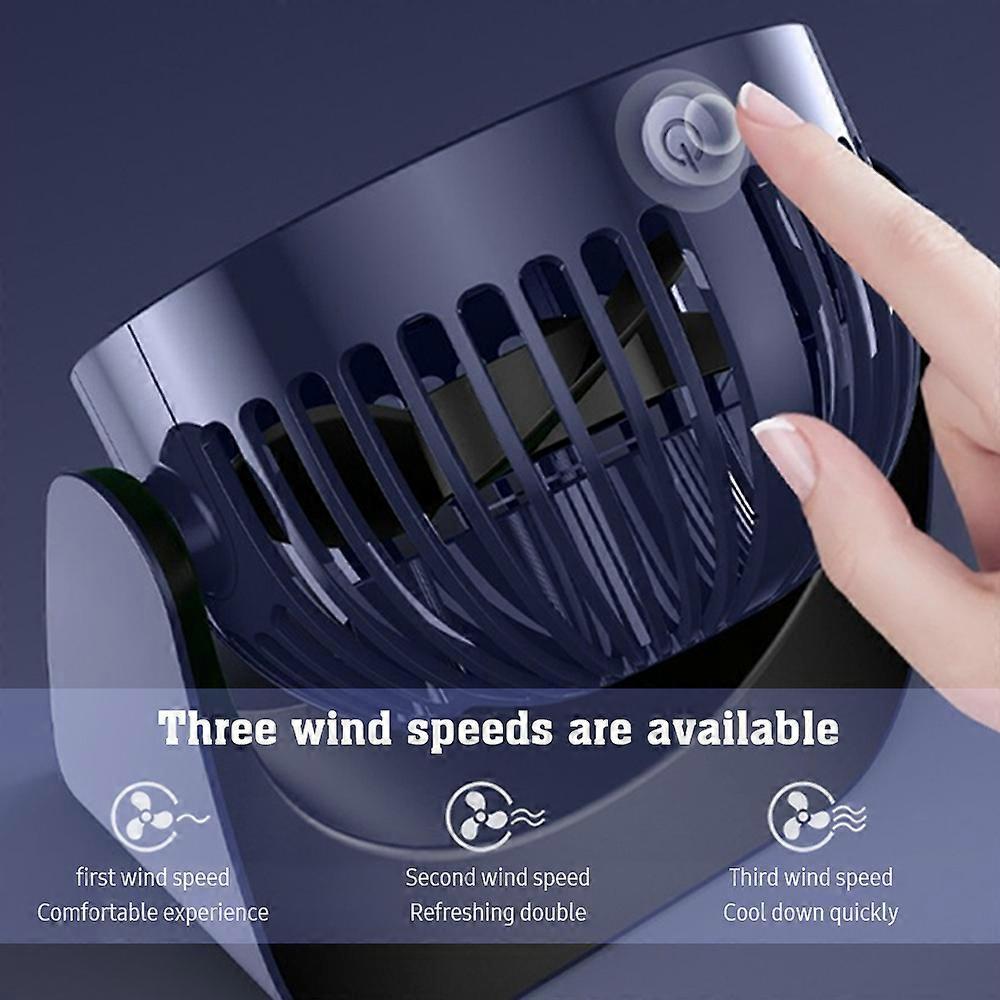 New student dormitory usb rechargeable mini fan desktop office portable portable silent fan White/with battery/universal