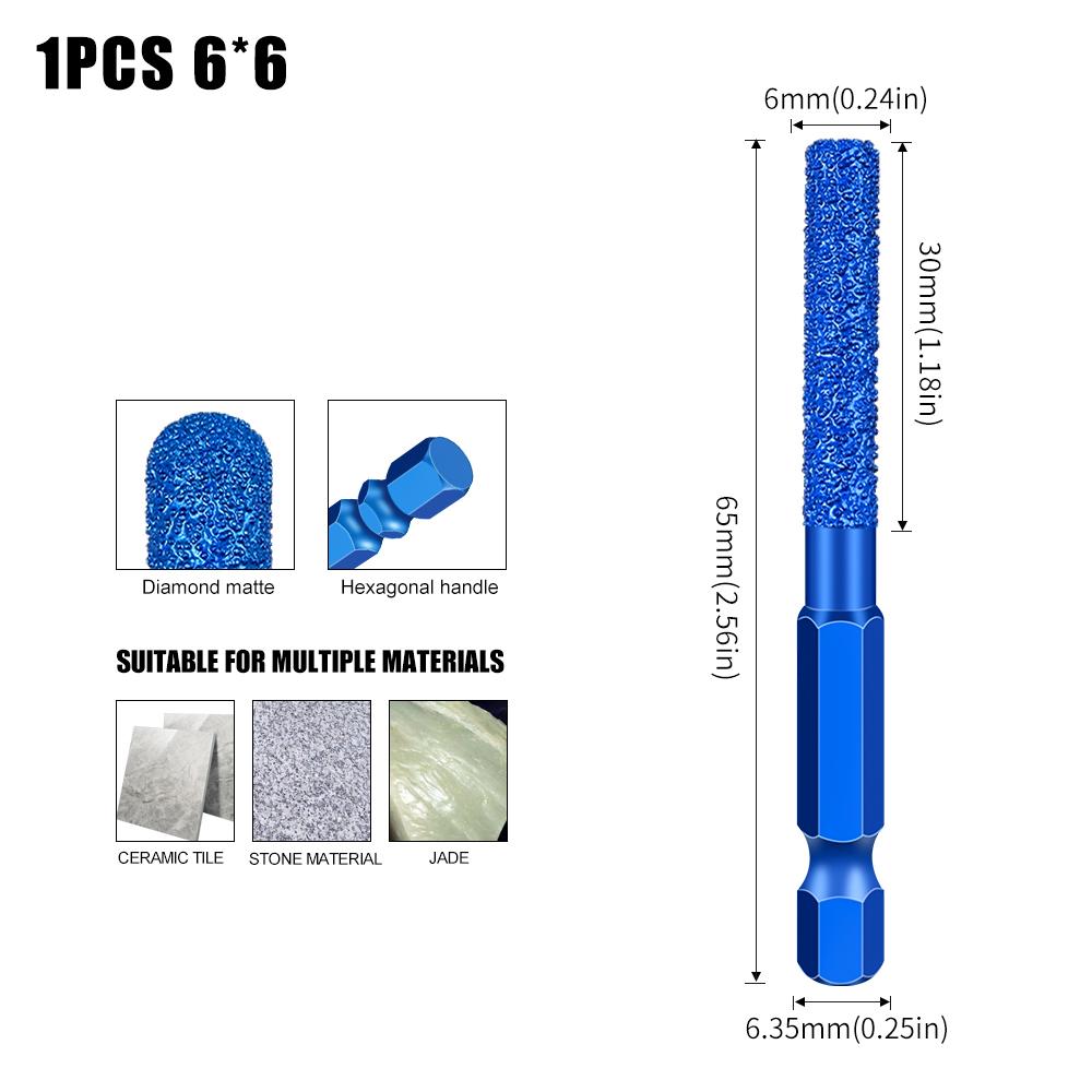 Шлифовальная головка с шестигранным хвостовиком, шлифовальная головка для мрамора, плитки и камня, новый тип паяной сверлильно-шлифовальной головки