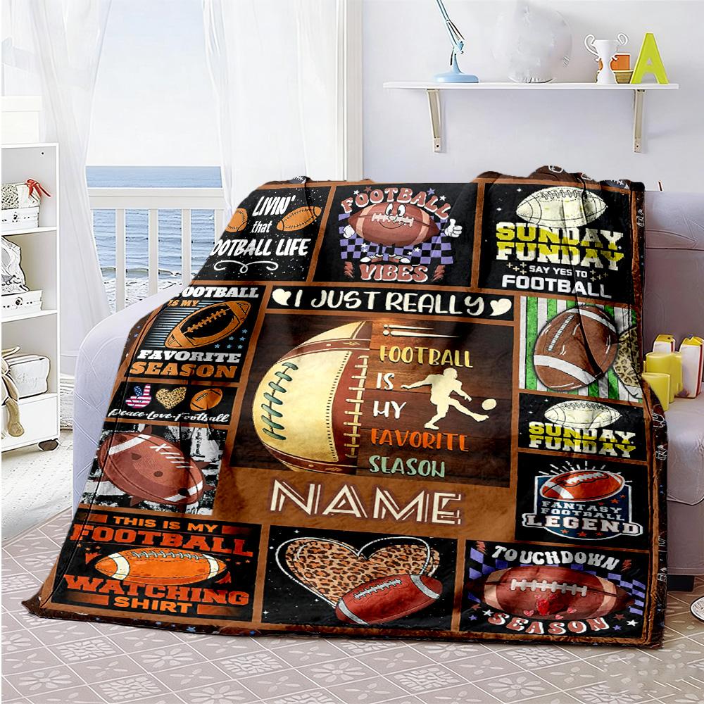 Like Rugby Customize Your Name Blanket Gift Customizable Blanket Soft Warm Cozy Great for Bed Nap Chair Home Decor Four Seasons Universal