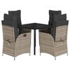 VidaXL Ensemble à Manger de Jardin avec Coussins 5 pcs, Table et Chaise de Terrasse, Meubles de Patio, Mobilier d'Extérieur, 3213226