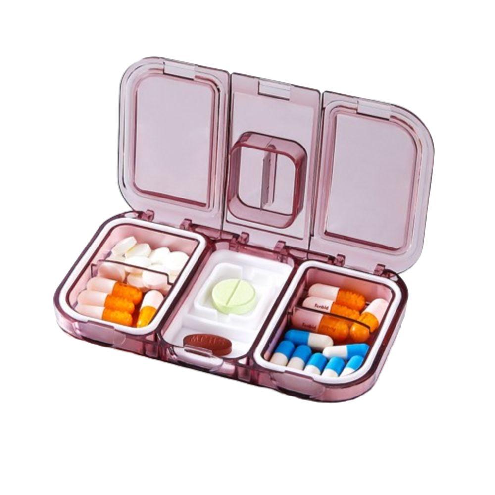 Silica Gel Pill Splitter Box Rectangular Weekly Pill Case Sealed Mini Pill Box Jewelry Box